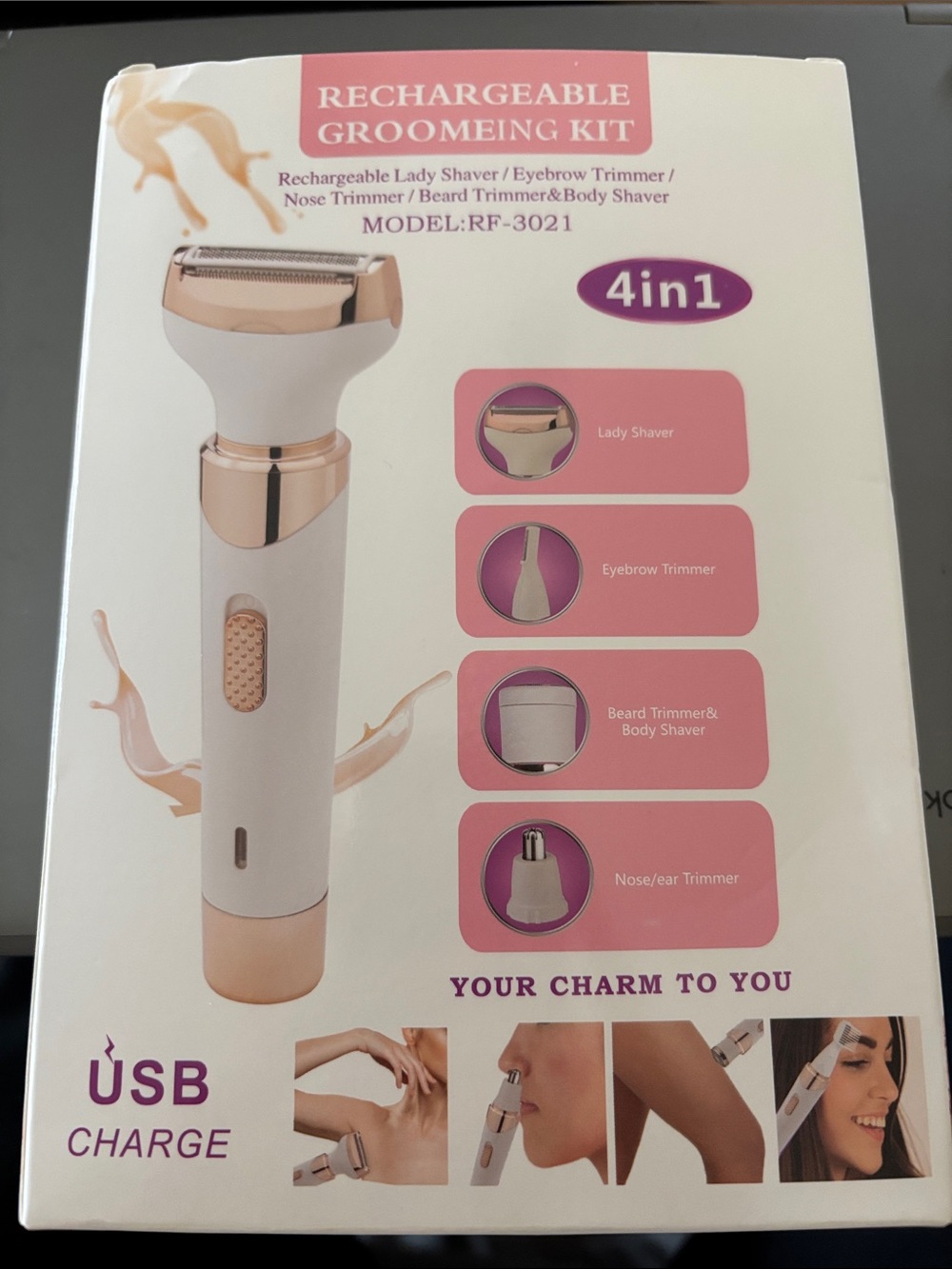 Rechargeable 4-in-1 Lady Grooming Kit - Picture 2 of 7